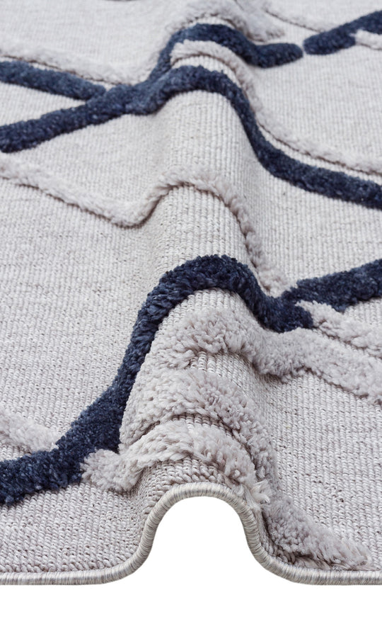 Tokyo 03 Grey Navy Canlı Renkli ve Yumuşak Dokulu Çocuk Odası, Koridor, Salon, Yolluk, Mutfak Halısı