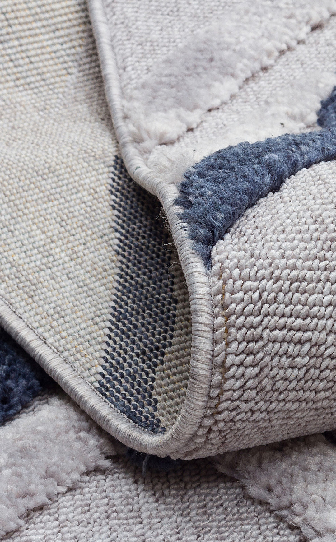 Tokyo 03 Grey Navy Canlı Renkli ve Yumuşak Dokulu Çocuk Odası, Koridor, Salon, Yolluk, Mutfak Halısı