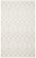 Ohrid 03 White Beige Bukle Dokuma Yapısında Hav Toz Vermeyen Yumuşak Koridor, Salon, Mutfak Halısı