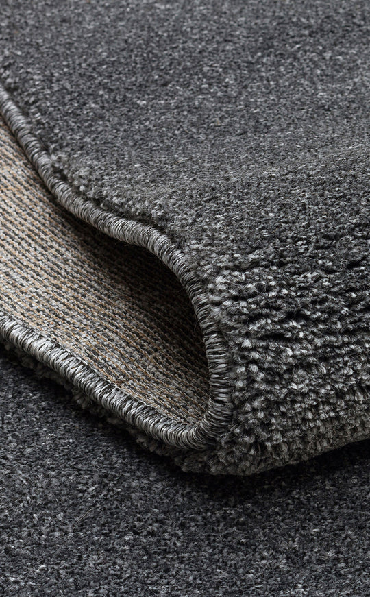 Bakü Plaın Antrasit Hav Toz Vermeyen Yumuşak Dokulu Sade Tek Renk Modern Halı