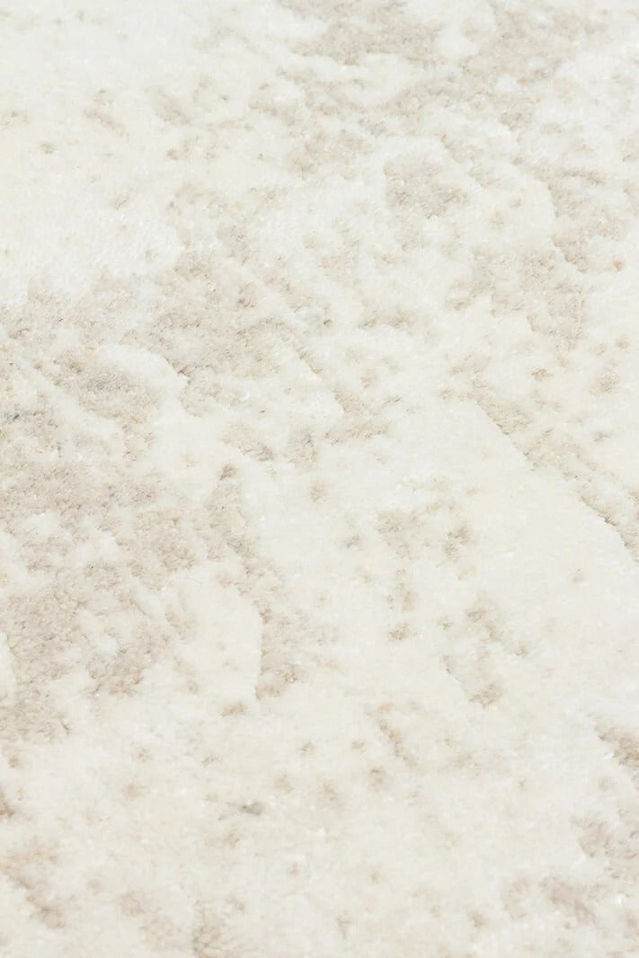 Grace Whıte Beıge, Kendinden Desenli Yün, Viskon ve Pamuk Karışımlı Desenli Zarif Salon Halısı