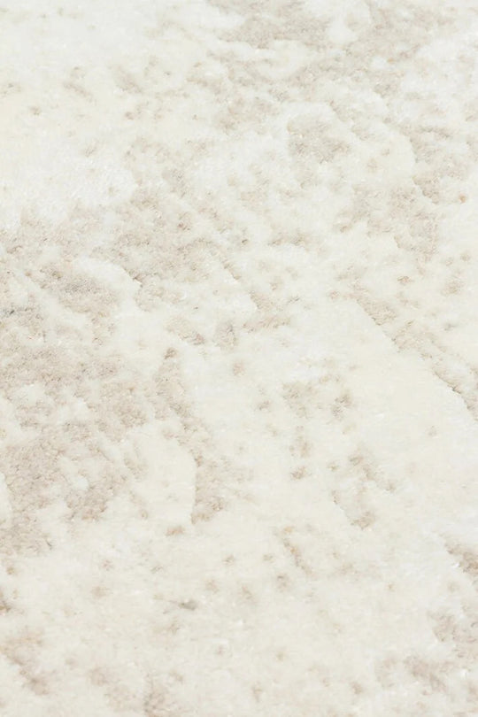 Grace Whıte Beıge, Kendinden Desenli Yün, Viskon ve Pamuk Karışımlı Desenli Zarif Salon Halısı