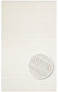 Hurgada 01 White Yumuşak Modern İskandinav Tarzlı Yolluk, Koridor, Salon, Oturma Odası Halısı