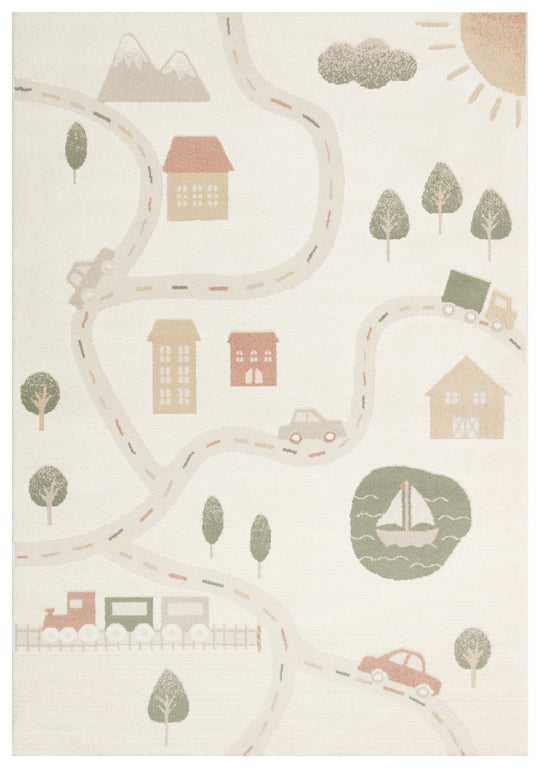 Zuma 07 cream multy Antialerjik Yapısıyla Özenle Üretilmiş Yıkanabilir Çocuk ve Bebek Halısı