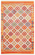 Ürgüp 05 Terra %100 Pamuk ile Üretilen Etnik Desenlere Sahip Yıkanabilir Çift Taraflı İnce Kilim