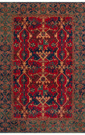 Rustik 01 Navy Red Doğal Yün ile Özel Tezgahlarda El Dokuma Teknikleri ile Üretilen Salon Halısı