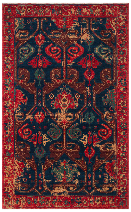 Rustik 05 Red Vintage Doğal Yün ile Özel Tezgahlarda El Dokuma Teknikleri ile Üretilen Salon Halısı
