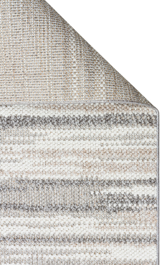 Ohrid 01 Grey White Bukle Dokuma Yapısında Hav Toz Vermeyen Yumuşak Koridor, Salon, Mutfak Halısı