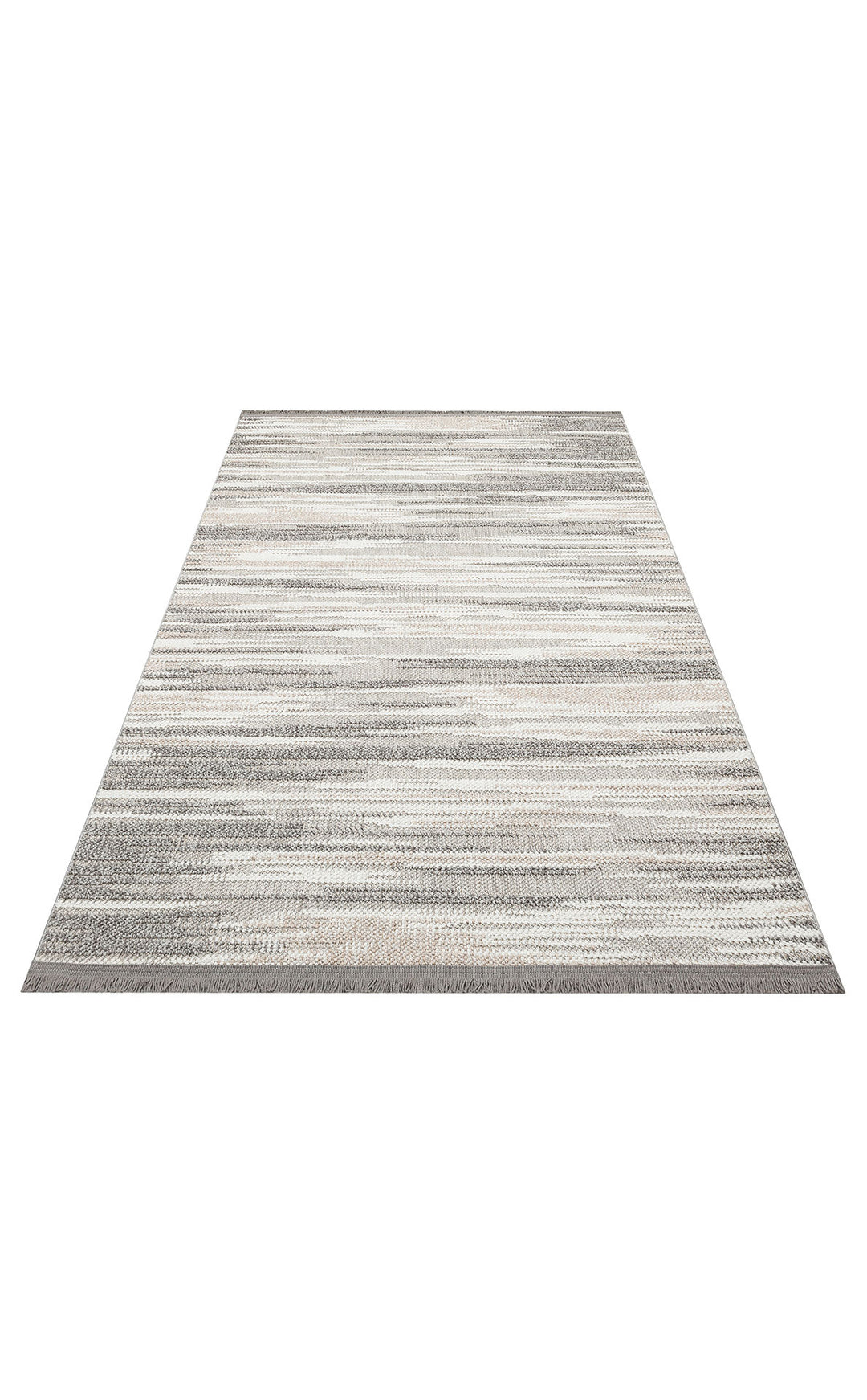 Ohrid 01 Grey White Bukle Dokuma Yapısında Hav Toz Vermeyen Yumuşak Koridor, Salon, Mutfak Halısı