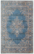 Caretta 18 Navy Yumuşak Doku Vintage Eskitme Desenli Sıcak Renk Tonlarına Sahip Salon Halısı