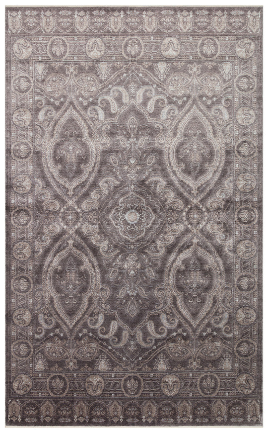 Pera 03 Smoke Grey Uşaklı Kadınların Yoğun El Emeği ile Dokunan Soyut Desenli, Salon Halısı