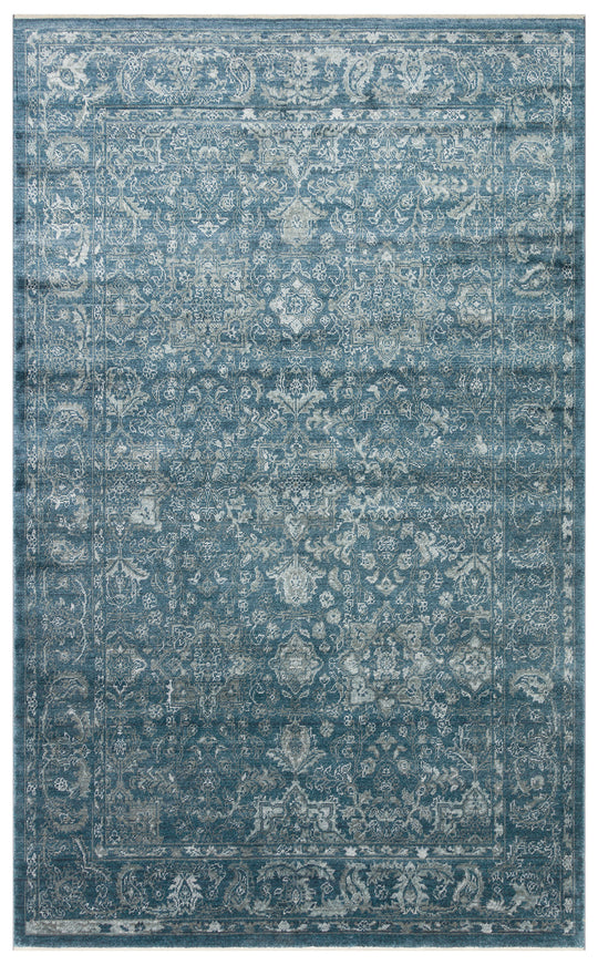 Pera 02 Navy Uşaklı Kadınların Yoğun El Emeği ile Dokunan Soyut Desenli, Salon Halısı