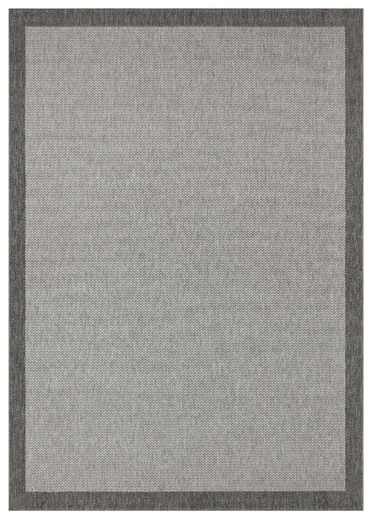 Samos 05 Antrasit Black Kaymaz Tabanlı Makine de Yıkanabilir, Silinebilir Mutfak Halısı Sisal Kilim
