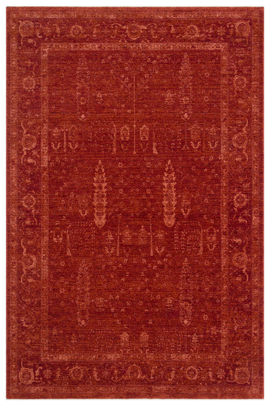 Harmoni 03 Red Vintage Eskitme Desenli Yumuşak Dokulu Şık Mutfak Koridor Salon Halısı
