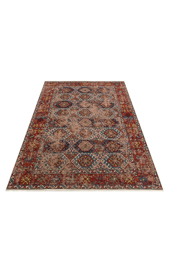 Avanos Kilim 03 Multy Anadolu'nun Antik Desenlerinden esinlenilen Yıkanabilir Kaymaz Tabanlı Kilim