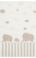 MiniZoo 03 Cream Beige Pastel Renklere Sahip Hayvan Figürlü Bebek ve Çocuk Odası Halısı