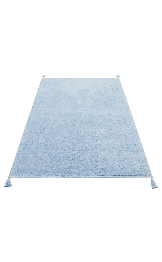 Candy Baby Plaın Blue %100 Pamuk Naturel Malzeme ile Üretilmiş Kaymaz Bebek Çocuk Halısı