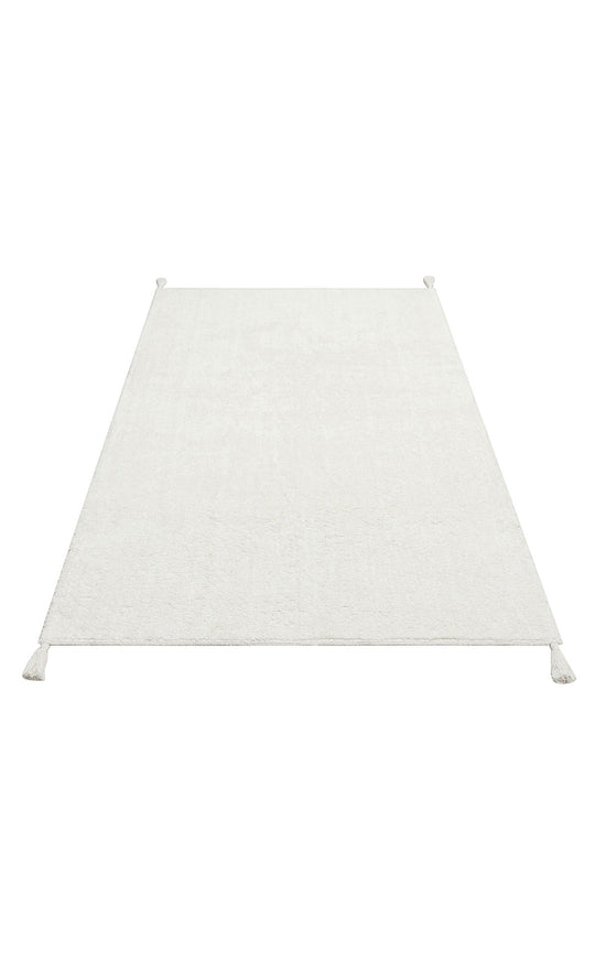 Candy Baby Plaın Whıte %100 Pamuk Naturel Malzeme ile Üretilmiş Kaymaz Bebek Çocuk Halısı