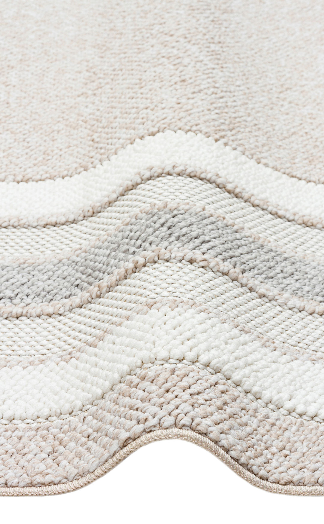 Ohrid 04 Beige Grey Bukle Dokuma Yapısında Hav Toz Vermeyen Yumuşak Koridor, Salon, Mutfak Halısı
