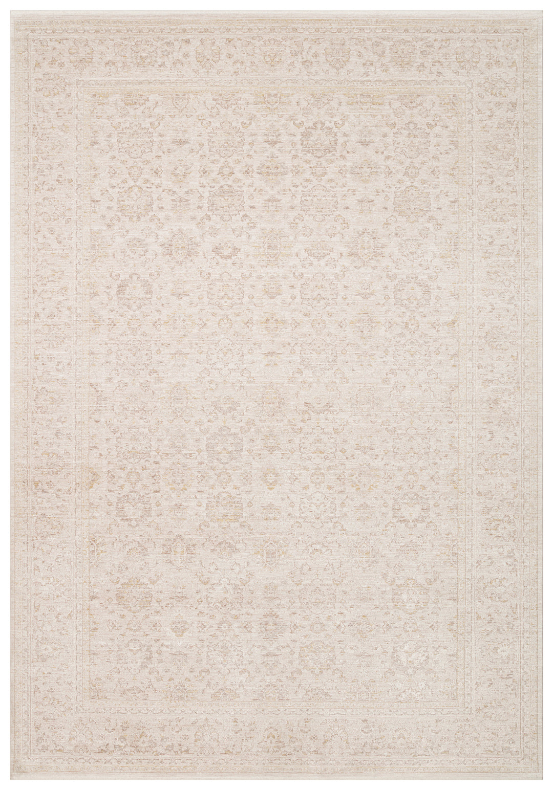 Kyoto 02 Beige Cream Klasik Desenlere Sahip Sık Dokuma Yüksek Kalite Oturma Odası Salon Halısı