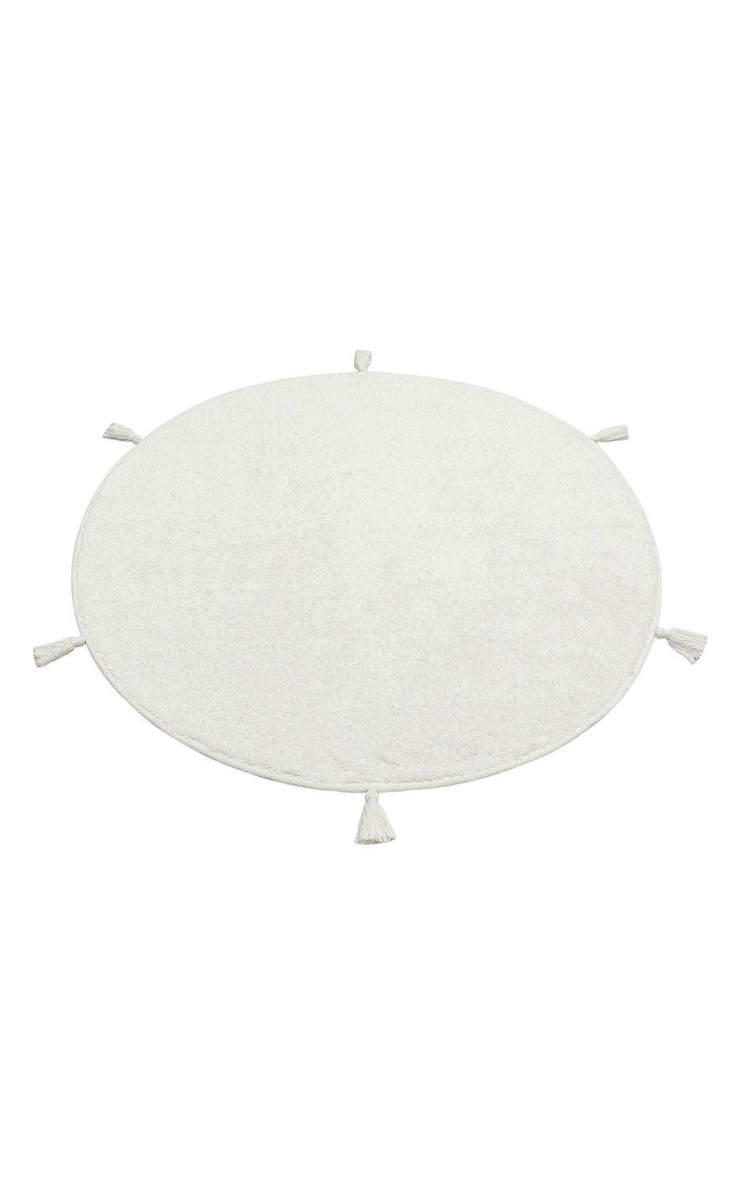 Candy Baby Plain Q White %100 Pamuk Naturel Malzeme ile Üretilmiş Kaymaz Bebek Yuvarlak Çocuk Halısı