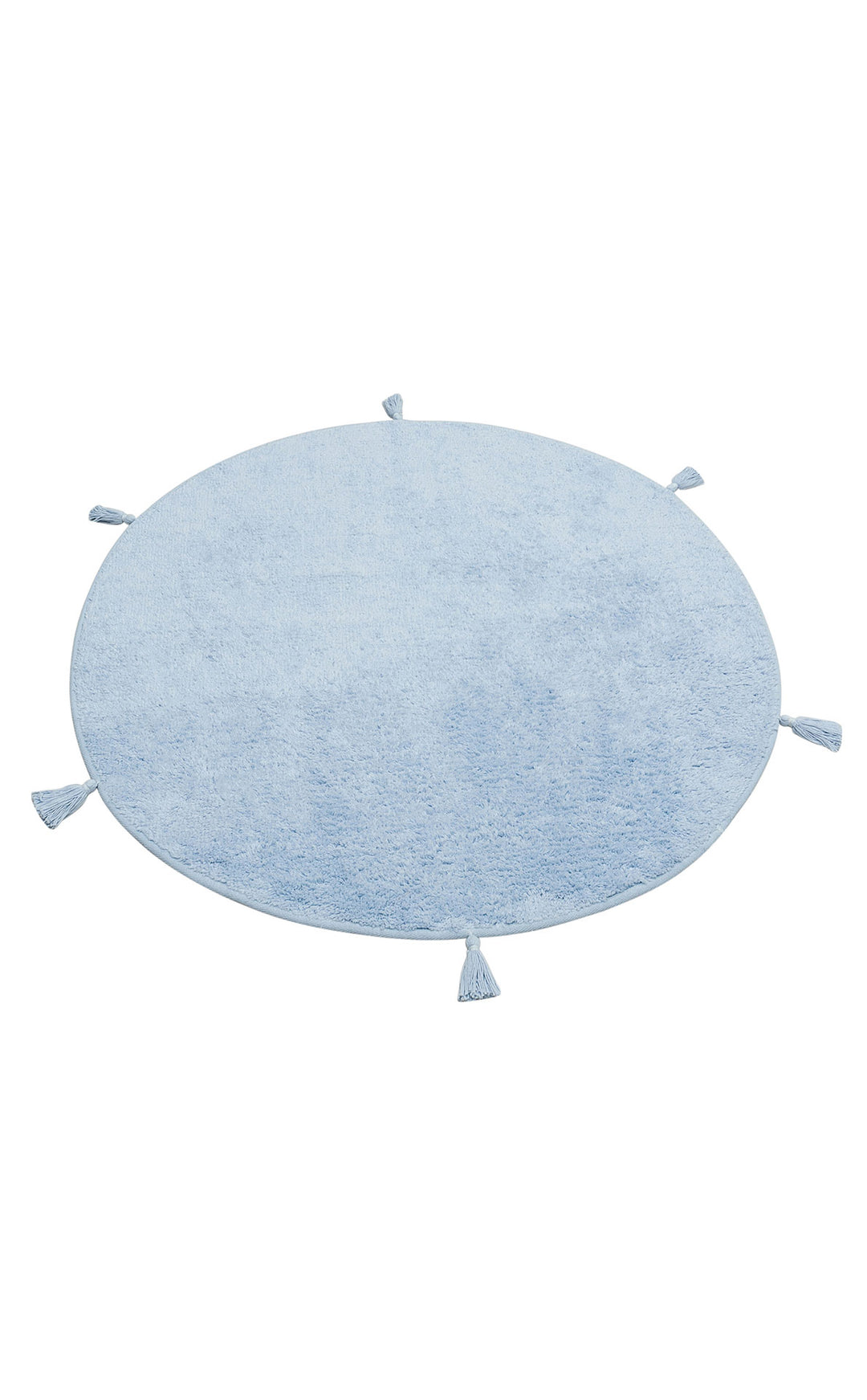 Candy Baby Plain Q Blue %100 Pamuk Naturel Malzeme ile Üretilmiş Kaymaz Bebek Yuvarlak Çocuk Halısı