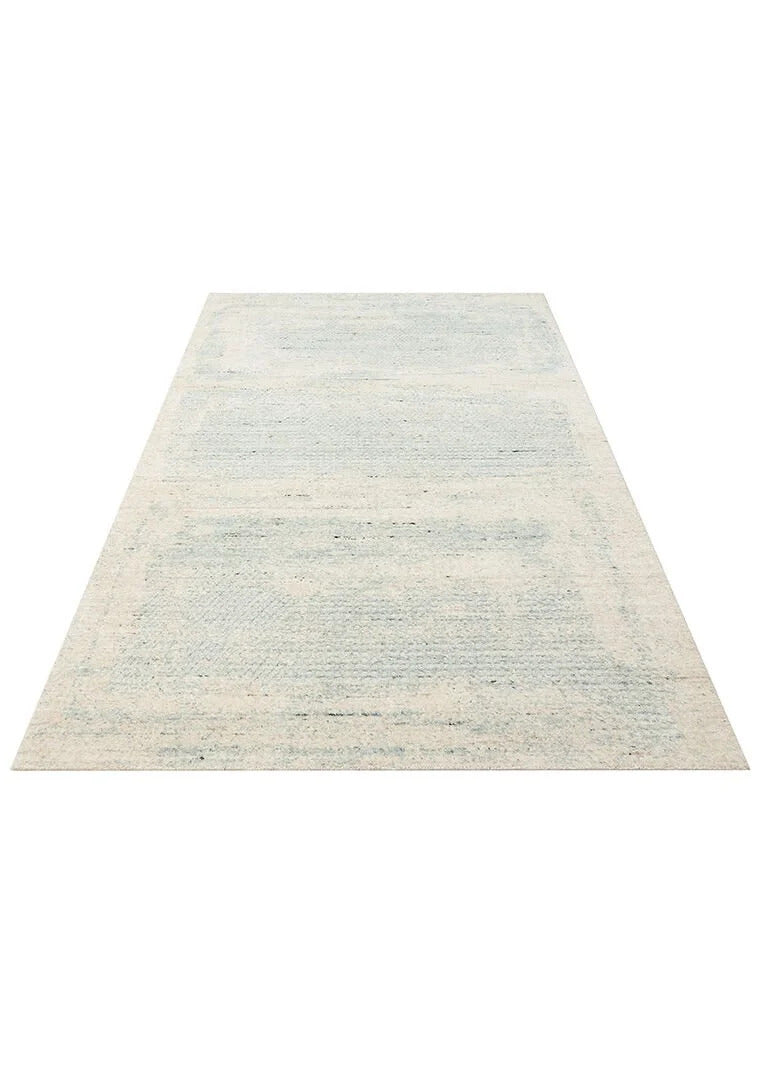 Exotic Beıge Teal, %100 El Dokuması, Yün, Viskon ile Üretilmiş Kendinden Desenli Salon Halısı