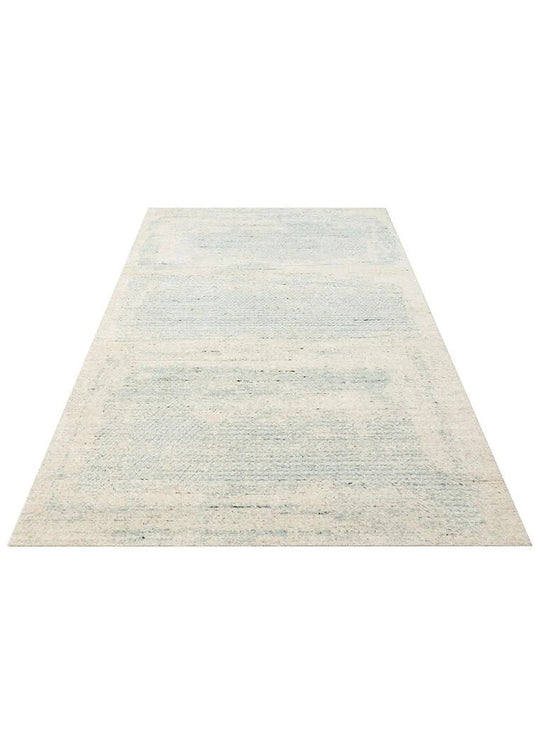 Exotic Beıge Teal, %100 El Dokuması, Yün, Viskon ile Üretilmiş Kendinden Desenli Salon Halısı