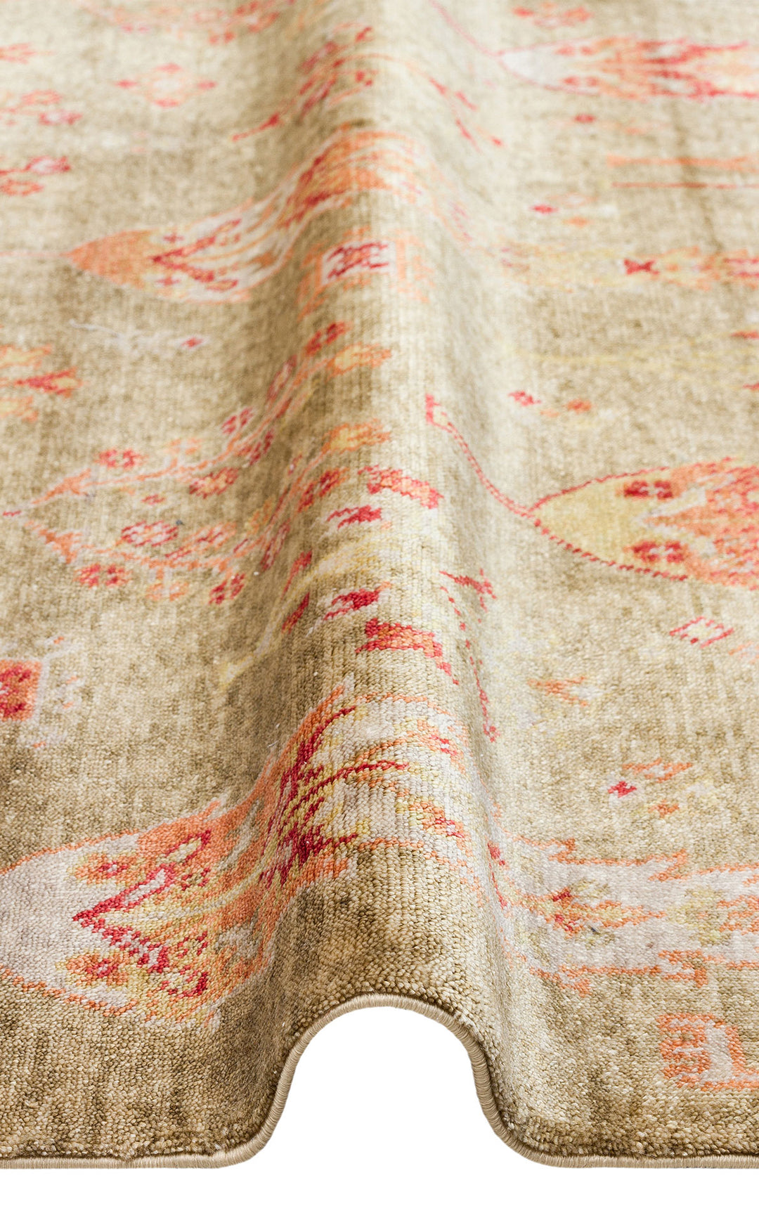 Milas 08 Green Autumn Uşaklı Kadınların Yoğun El Emeği ile Dokuduğu %100 Doğal Bambu Tezgah Halısı