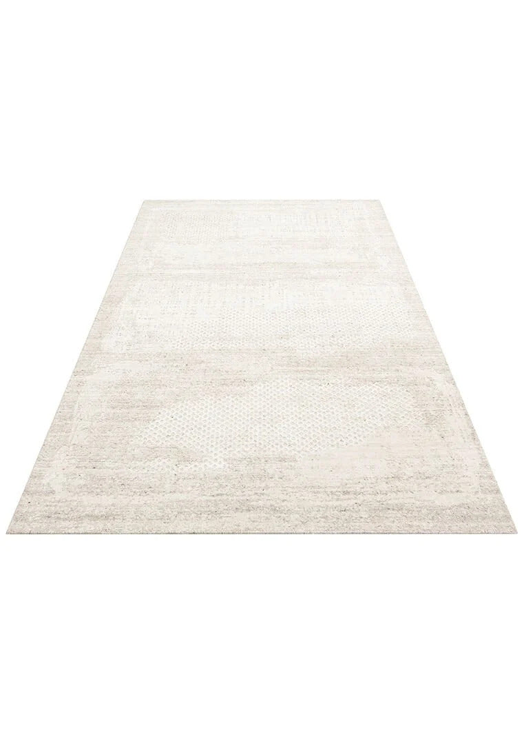 Exotic Beıge, %100 El Dokuması, Yün, Viskon Karışımı ile Üretilmiş Kendinden Desenli Salon Halısı