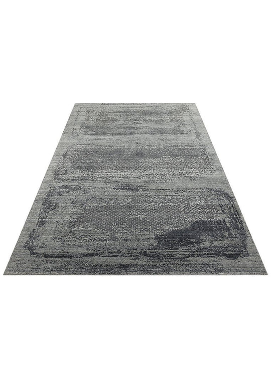 Exotic Black, %100 El Dokuması, Yün, Viskon ile Üretilmiş Kendinden Desenli Salon Halısı