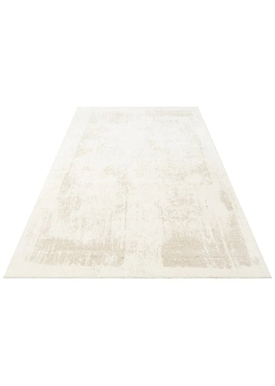Grace Whıte Beıge, Kendinden Desenli Yün, Viskon ve Pamuk Karışımlı Desenli Zarif Salon Halısı