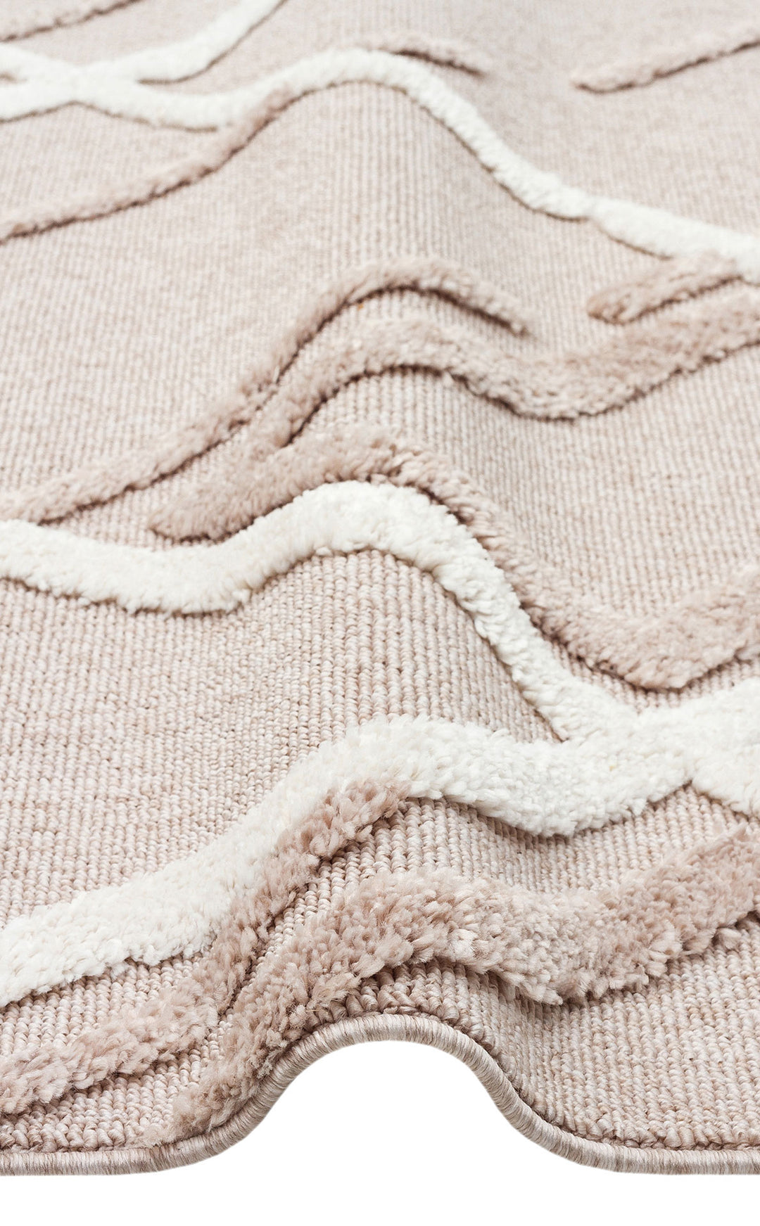 Tokyo 03 Beige White Canlı Renkli Yumuşak Dokulu Çocuk Odası, Koridor, Salon, Yolluk, Mutfak Halısı