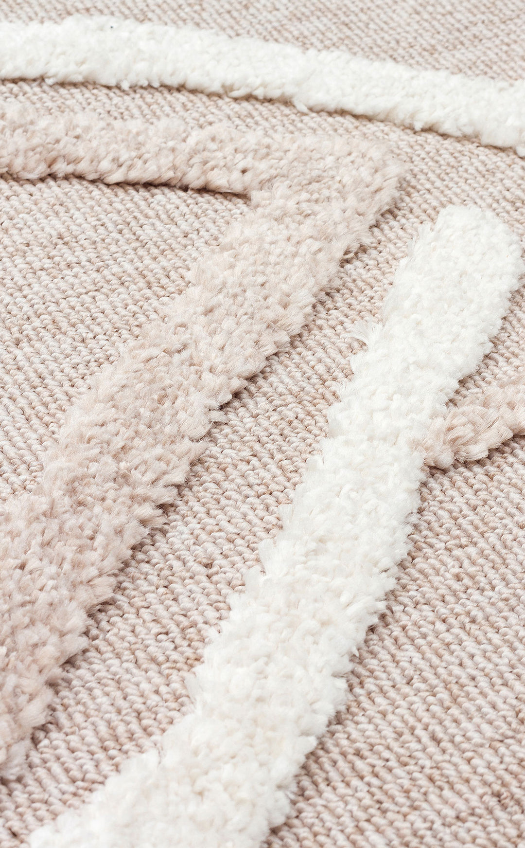 Tokyo 03 Beige White Canlı Renkli Yumuşak Dokulu Çocuk Odası, Koridor, Salon, Yolluk, Mutfak Halısı