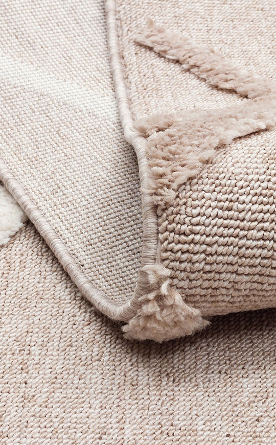 Tokyo 03 Beige White Canlı Renkli Yumuşak Dokulu Çocuk Odası, Koridor, Salon, Yolluk, Mutfak Halısı