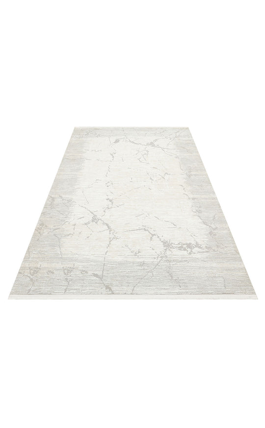 Prisma 20 Cream Grey Hav Toz Vermeyen Yumuşak Dokulu Sade Ve Şık Oturma Odası, Koridor Halısı