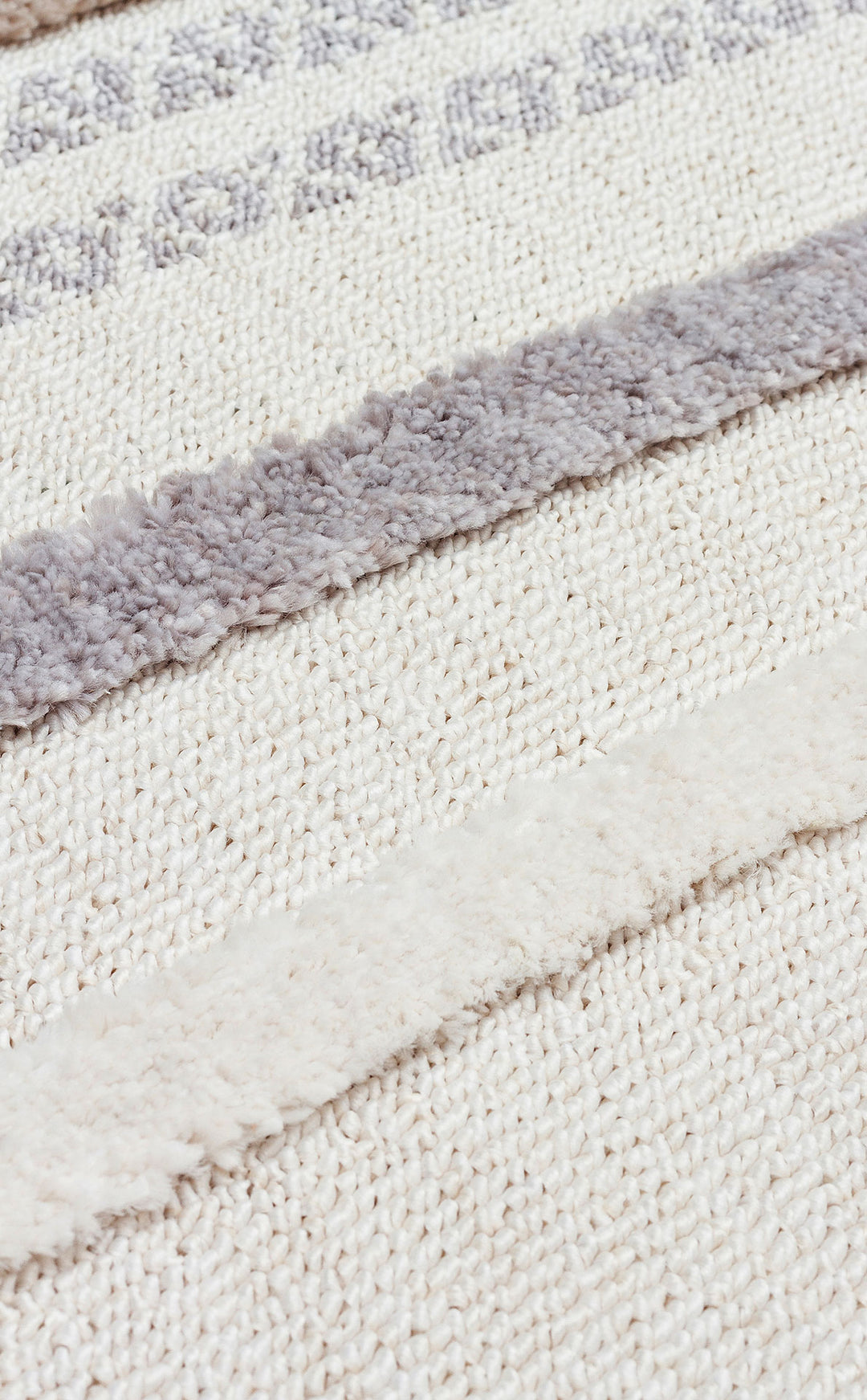 Tokyo 01 White Grey Canlı Renkli Yumuşak Dokulu Çocuk Odası, Koridor, Salon, Yolluk, Mutfak Halısı