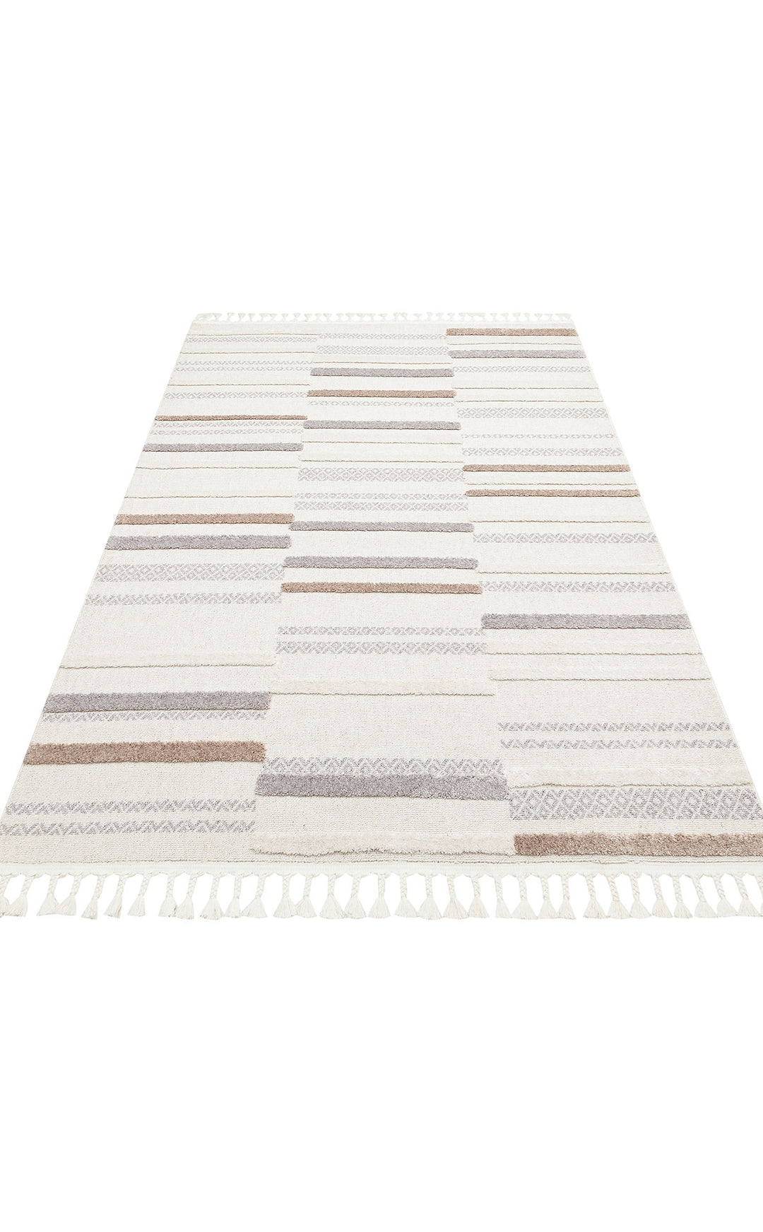 Tokyo 01 White Grey Canlı Renkli Yumuşak Dokulu Çocuk Odası, Koridor, Salon, Yolluk, Mutfak Halısı