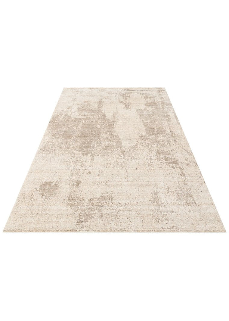 Grace Natural Beıge, Kendinden Desenli Yün, Viskon ve Pamuk Karışımlı Desenli Zarif Salon Halısı