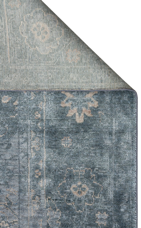 Pera 06 Sky Vızon Uşaklı Kadınların Yoğun El Emeği ile Dokunan Soyut Desenli, Salon Halısı