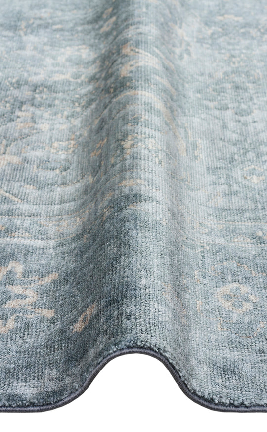 Pera 06 Sky Vızon Uşaklı Kadınların Yoğun El Emeği ile Dokunan Soyut Desenli, Salon Halısı