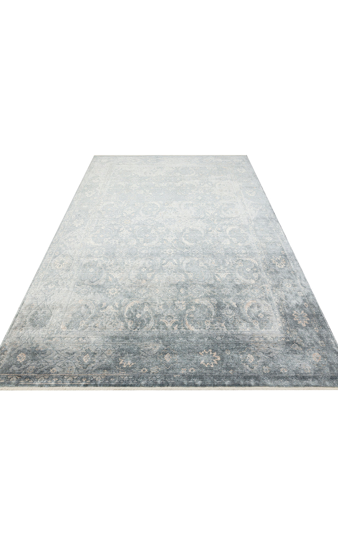 Pera 06 Sky Vızon Uşaklı Kadınların Yoğun El Emeği ile Dokunan Soyut Desenli, Salon Halısı