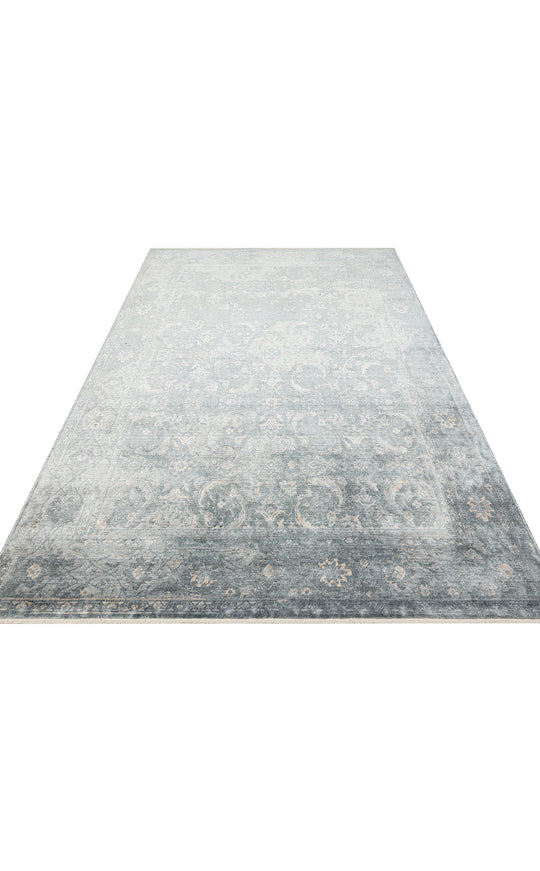 Pera 06 Sky Vızon Uşaklı Kadınların Yoğun El Emeği ile Dokunan Soyut Desenli, Salon Halısı