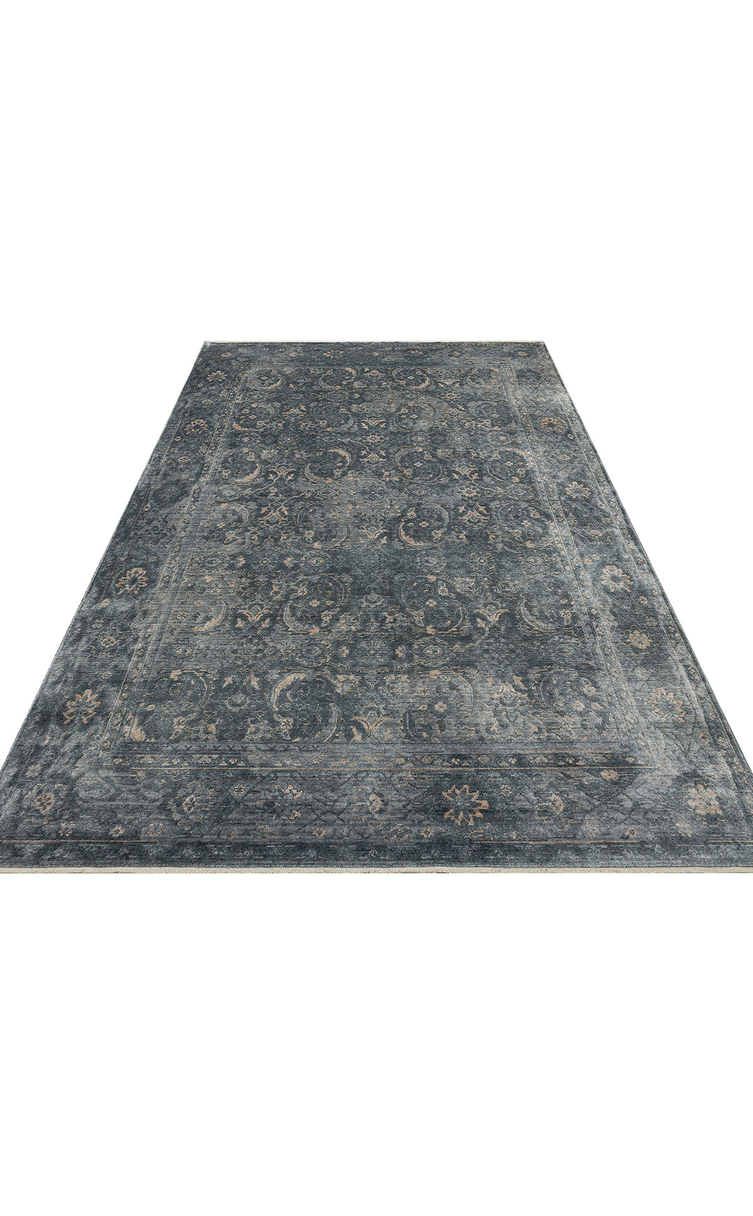 Pera 06 Sky Vızon Uşaklı Kadınların Yoğun El Emeği ile Dokunan Soyut Desenli, Salon Halısı