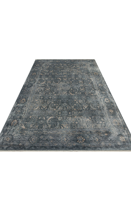 Pera 06 Sky Vızon Uşaklı Kadınların Yoğun El Emeği ile Dokunan Soyut Desenli, Salon Halısı