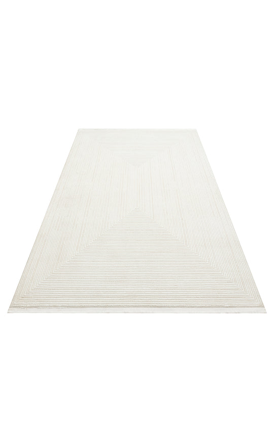 Prisma 22 Cream Grey Hav Toz Vermeyen Yumuşak Dokulu Sade Ve Şık Oturma Odası, Koridor Halısı