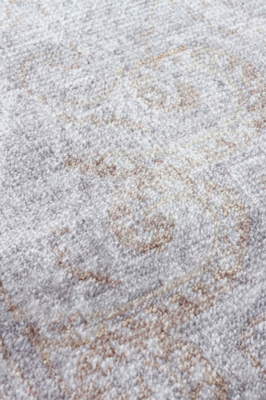 Pera 03 D.Grey Bronze Uşaklı Kadınların Yoğun El Emeği ile Dokunan Soyut Desenli, Salon Halısı