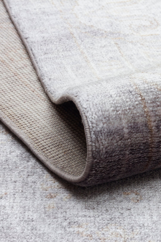 Pera 03 D.Grey Bronze Uşaklı Kadınların Yoğun El Emeği ile Dokunan Soyut Desenli, Salon Halısı