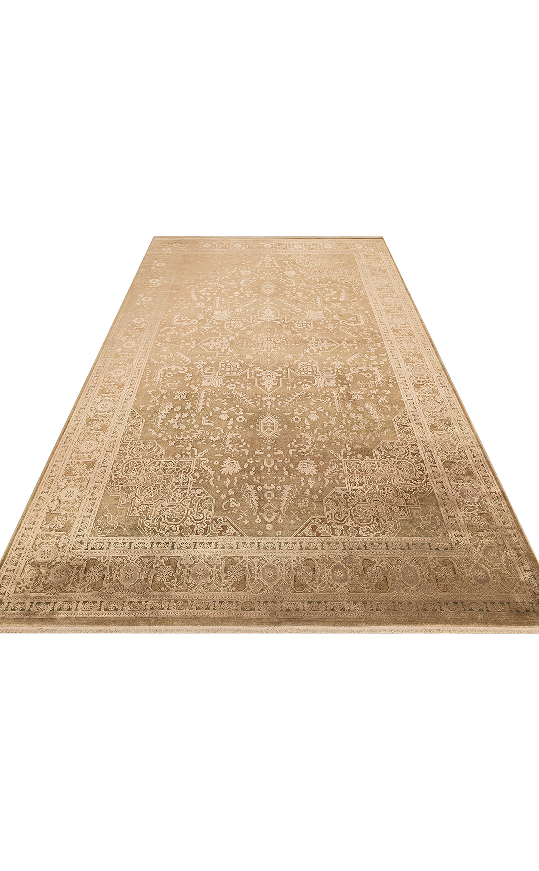Andora 02 Bronze Yumuşak Dokulu Vintage Esintilere Sahip Over-dyed Sık Dokuma Bambu Salon Halısı