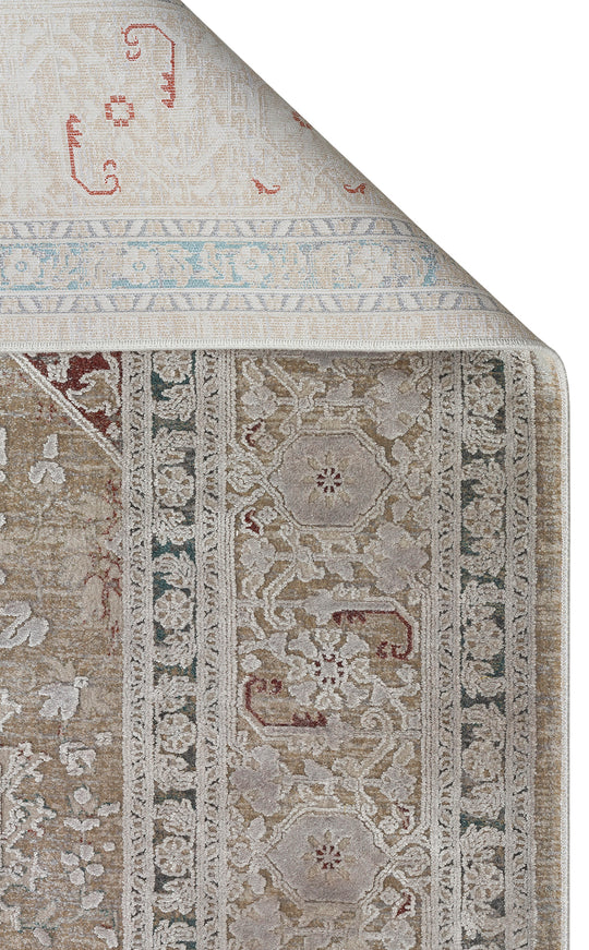 Andora 02 Grey Yumuşak Dokulu Vintage Esintilere Sahip Over-dyed Sık Dokuma Bambu Salon Halısı